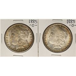 Lot of (2) 1885-O $1 Morgan Silver Dollar Coins