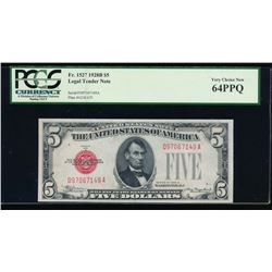1928B $5 Legal Tender Note PCGS 64PPQ