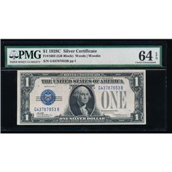 1928C $1 Silver Certificate PMG 64EPQ