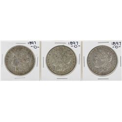 Lot of (3) 1897-O $1 Morgan Silver Dollar Coins