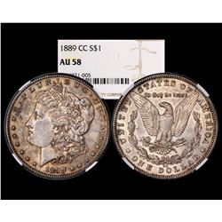 1889-CC $1 Morgan Silver Dollar Coin NGC AU58