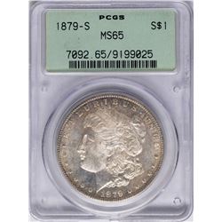 1879-S $1 Morgan Silver Dollar Coin PCGS MS65 Old Rattler Holder