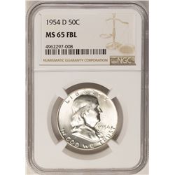 1954-D Franklin Half Dollar Coin NGC MS65FBL