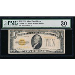 1928 $10 Gold Certificate PMG 30