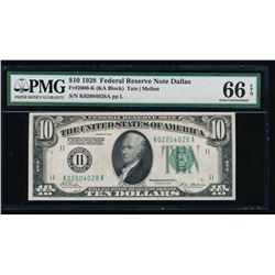 1928 $10 Dallas Federal Reserve Note PMG 66EPQ