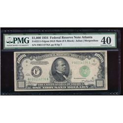 1934 $1000 Atlanta Federal Reserve Note PMG 40