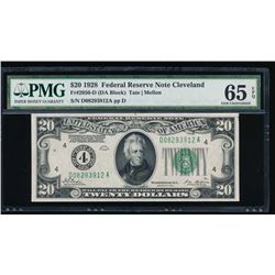 1928 $20 Cleveland Federal Reserve Note PMG 65EPQ