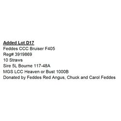 Lot - D17 - Feddes CCC Bruiser F405