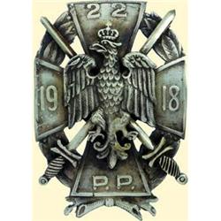 POLAND, MEDAL, 22ND INFANTRY REGIMENT - I.TYPE
