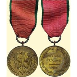 POLAND, MEDAL, CIESZYN SILESIAN MEDAL 1938 (TESCHEN)