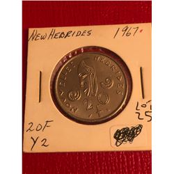 New Hedrides 20 Francs in MS High Grade