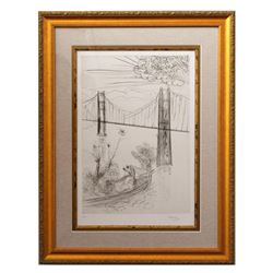 Salvador Dali- Etching "San Francisco - Golden Gate Bridge"
