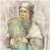 Image 2 : "Israeli Rabbi" Limited Edition Lithograph by Edna Hibel, Numbered and Hand Signed with Certificate 