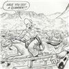 Image 2 : Bizarro, "Old West Stampede" is a Framed Original Pen & Ink Drawing by Dan Piraro, Hand Signed by th