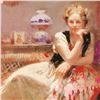 Image 2 : Pino (1939-2010), "A Pause" Artist Embellished Limited Edition on Canvas, Numbered and Hand Signed w