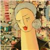 Image 2 : Oz El Hai, "Accessorize, Lady in a Silver Scarf" Original Mixed Media Painting on Board; Hand Signed