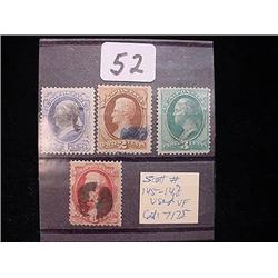 Scott # 145-8 Early United States Stamps  Used VF