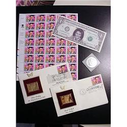 Elvis Tribute (Died 8-16-77), Stamp Sheet, (2) F.