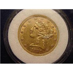 1881 $5.00 Liberty Head Gold Coin  AU+