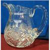 Image 1 : Wheel cut crystal pitcher standing 7 tall.  Desig