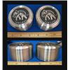 Image 1 : Pair of machined Pewter covered trinket boxes.  O