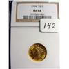 Image 1 : 1904 $2.50 Liberty Gold Coin  NGC  MS 64