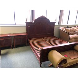 MEZZANOTTE 5 PC KING BEDROOM SUITE INCLUDES: KING HEADBOARD AND FOOTBOARD, RAILS, 2 NIGHT STANDS