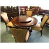 Image 1 : MICHAEL AMINI INLAYED DINING ROOM TABLE WITH LAZY SUSAN AND 4 CHAIRS.  APPROXIMATE RETAIL