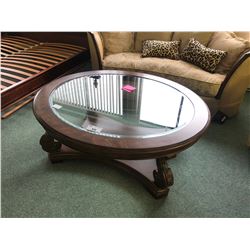 MICHAEL AMINI VICTORIA PALACE GLASS TOP COFFEE TABLE.  RETAIL $2,999.00