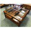 Image 1 : FLEXSTEEL TRADITIONAL OAK WITH GLASS TOP COFFEE TABLE.  RETAIL $1,899.00