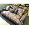 Image 1 : ORNATE FORMAL SOFA AND LOVE SEAT SET WITH THROW CUSHIONS.  APPROXIMATE RETAIL $9,500.00