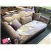 Image 2 : ORNATE FORMAL SOFA AND LOVE SEAT SET WITH THROW CUSHIONS.  APPROXIMATE RETAIL $9,500.00