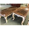 Image 2 : 3 PC MARBLE TOP COFFEE TABLE SET WITH COFFEE TABLE AND 2 END TABLES.  APPROXIMATE RETAIL $4,500.00