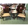 Image 1 : SOLID WOOD ROUND PEDESTAL TABLE WITH 2 SIDE CHAIRS.  APPROXIMATE RETAIL $3,900.00