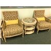 Image 1 : ENTRANCE SET WITH GLASS TOP TABLE AND 2 SIDE CHAIRS.  APPROXIMATE RETAIL $4,400.00
