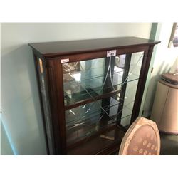 MENTAL GLASS FRONT CURIO CABINET.  RETAIL $1,250.00