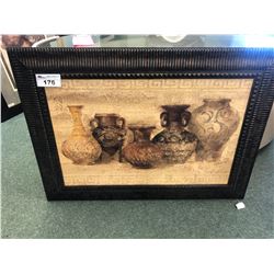 LARGE FRAMED ART - POTTERY