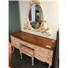 Image 1 : ORLEANS MAKE UP DRESSER WITH MIRROR.  APPROXIMATE RETAIL $7,999.00