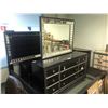 Image 1 : 6 PC KING BEDROOM SUITE INC. KING HEADBOARD, FOOTBOARD, RAILS, 2 NIGHT STANDS, DRESSER WITH MIRROR.