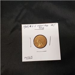 1909 $2.5 Gold Indian Head  MS-60