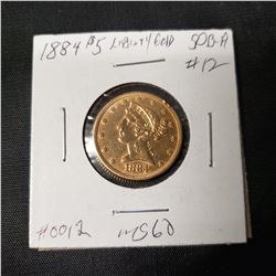 1884 5 Liberty Gold