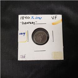 1840 Liberty Seated Half Dime-Drapery VF+