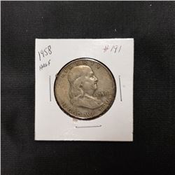 1958 Franklin Head Half Dollar
