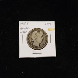 1915-S Barber Head Half