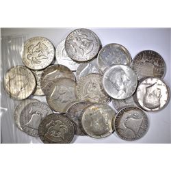 20-MIXED 90% SILVER HALF DOLLARS