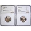 Image 1 : 2-1950-D JEFFERSON NICKELS, NGC MS-66