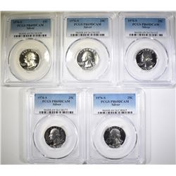 5-1976-S SILVER WASH. QUARTERS, PCGS PR-69 DCAM