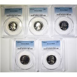 PCGS  S  MINT WASHINGTON QUARTERS PR-68 1968-1972