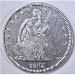 1865 SEATED LIBERTY HALF DOLLAR AU