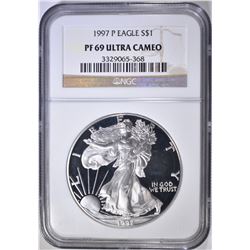 1997 AMERICAN SILVER EAGLE, NGC PF-69 ULTRA CAMEO
